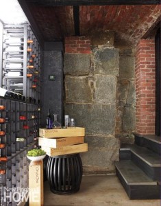 Luxury Home Renovation - coal shoot turned wine cellar