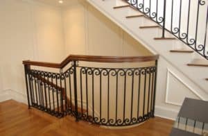 Wrought Iron and Wooden Hallway Stair Case